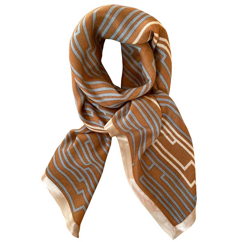 MIND OF LINE STRIPES SCARF BRUN