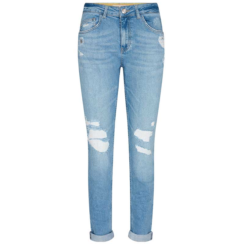 MOS MOSH BRADFORD SCRATCH JEANS LYSEBLÅ