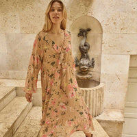 MOS MOSH SABELLA FLOS DRESS SAND-fra-MOS MOSH-hos-J BY J Fashion