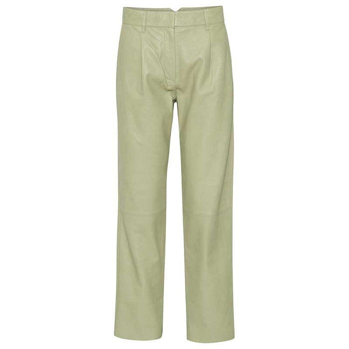 MUNDERINGSKOMPAGNIET IRIS LEATHER PANTS LYSEGRØN-fra-MUNDERINGSKOMPAGNIET-hos-J BY J Fashion
