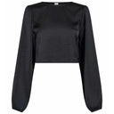 NEO NOIR AURA HEAVY SATEEN BLOUSE SORT - J BY J Fashion