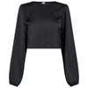 NEO NOIR AURA HEAVY SATEEN BLOUSE SORT