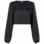 NEO NOIR AURA HEAVY SATEEN BLOUSE SORT