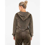 NEO NOIR BEATE VELVET CARDIGAN ARMY