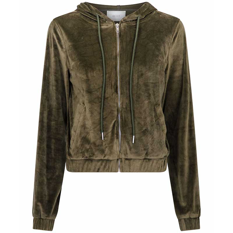 NEO NOIR BEATE VELVET CARDIGAN ARMY
