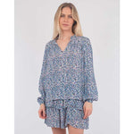 NEO NOIR BISA COLOR HAZE BLOUSE BLÅ