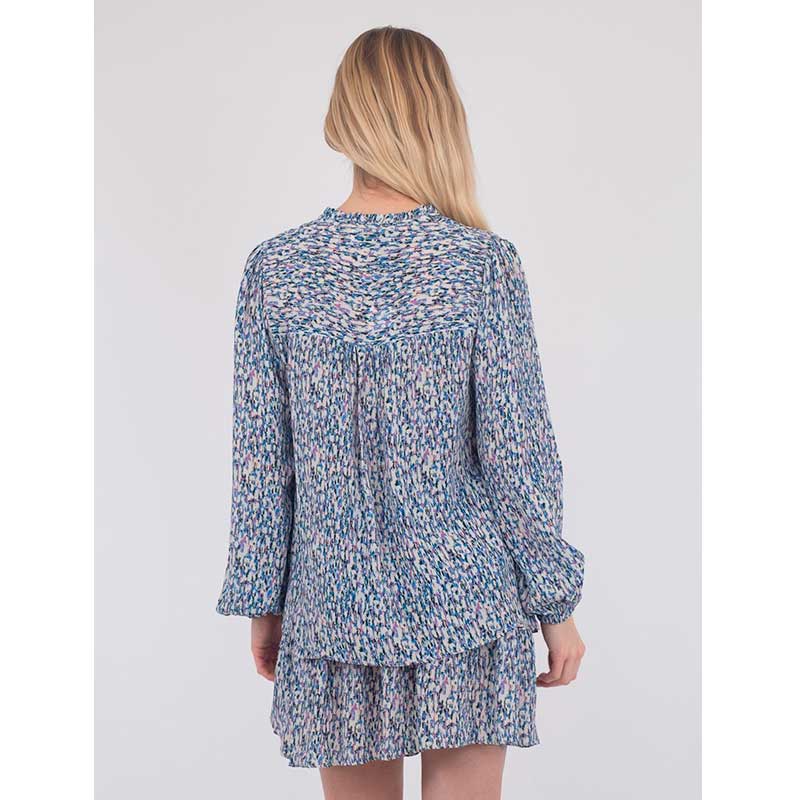 NEO NOIR BISA COLOR HAZE BLOUSE BLÅ
