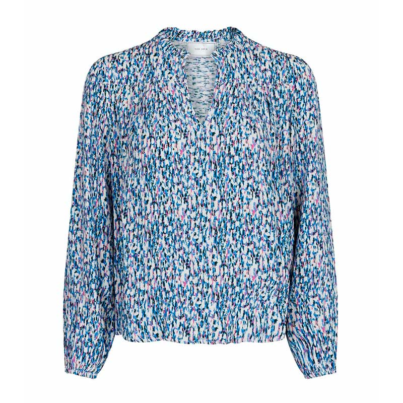 NEO NOIR BISA COLOR HAZE BLOUSE BLÅ