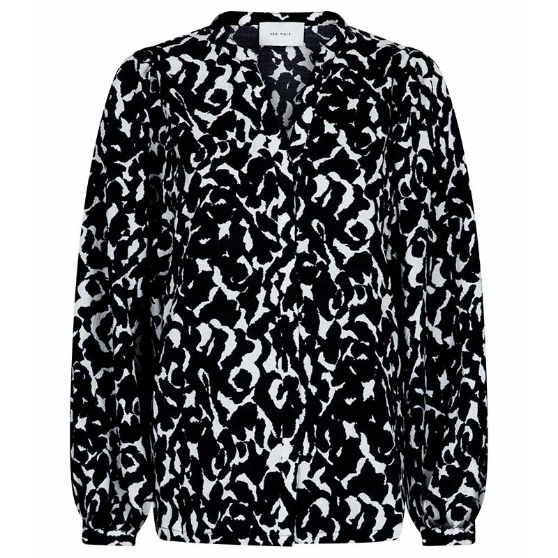 NEO NOIR NANI GRAPHIC BLOUSE SORT - J BY J Fashion
