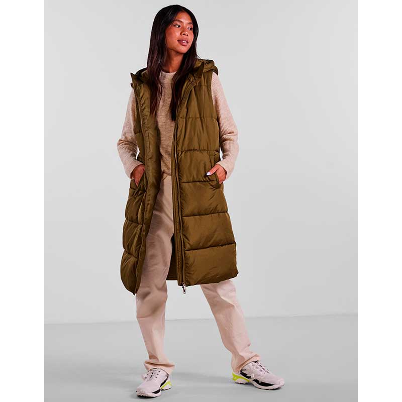 PIECES PCBEE NEW LONG PUFFER VEST BC ARMY