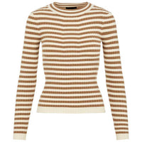PIECES PCCRISTA LS O-NECK KNIT OFF WHITE-J BY J Fashion