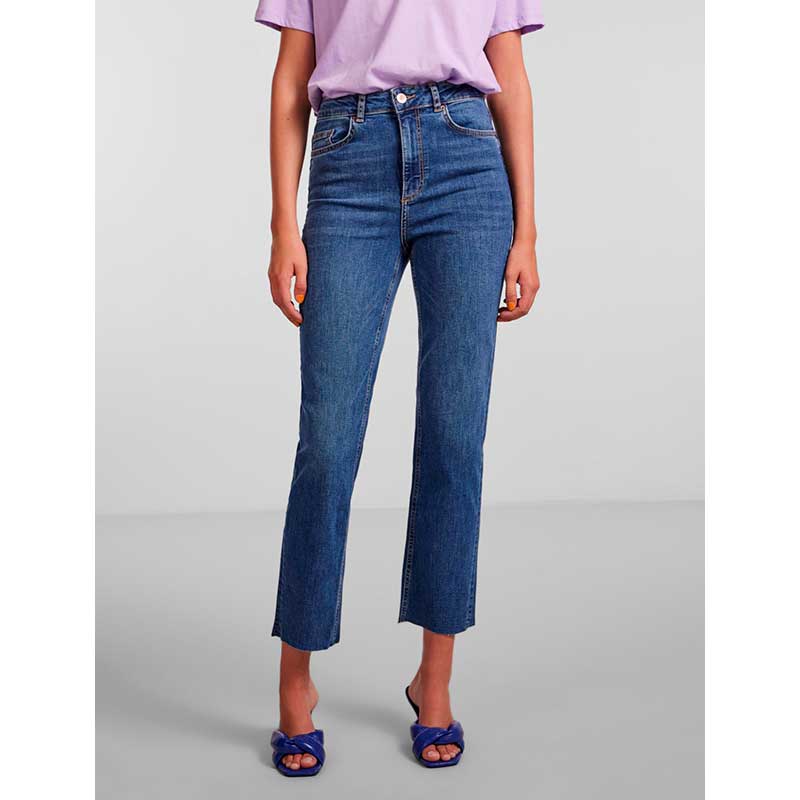 PIECES PCDELLY STRAIGHT HW JEANS CR NOOS BC BLÅ