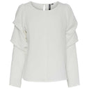 PIECES PCDORITA LS TOP D2D OFF WHITE - J BY J Fashion