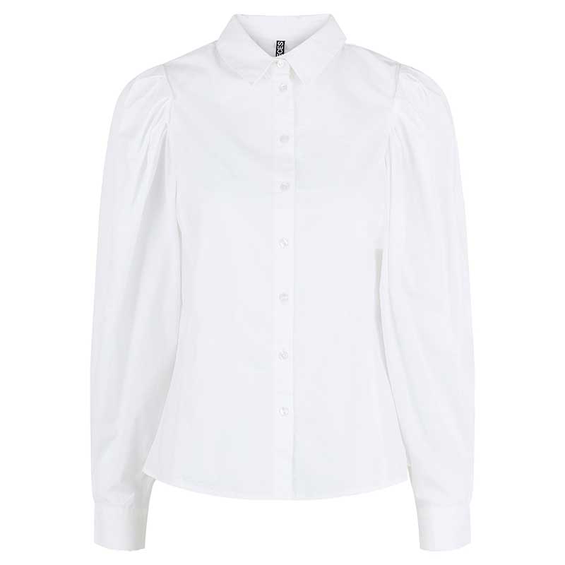 PIECES PCHARLI LS PLEAT SHIRT BC HVID-J BY J Fashion