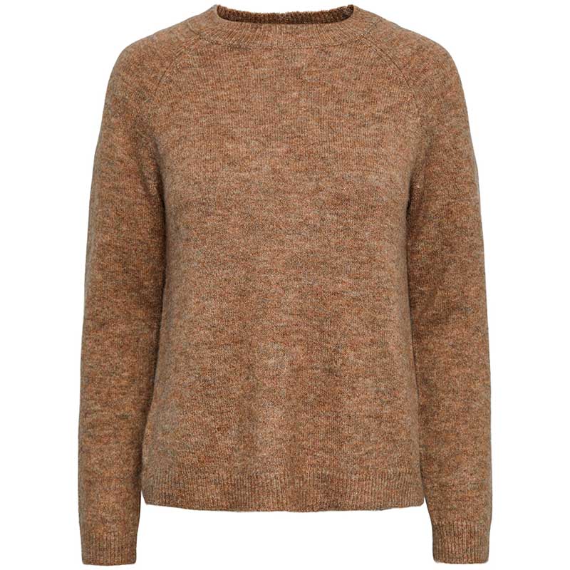 PIECES PCJULIANA LS O-NECK KNIT NOOS BC BRUN-J BY J Fashion