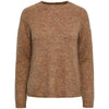 PIECES PCJULIANA LS O-NECK KNIT NOOS BC BRUN-fra-PIECES-hos-J BY J Fashion