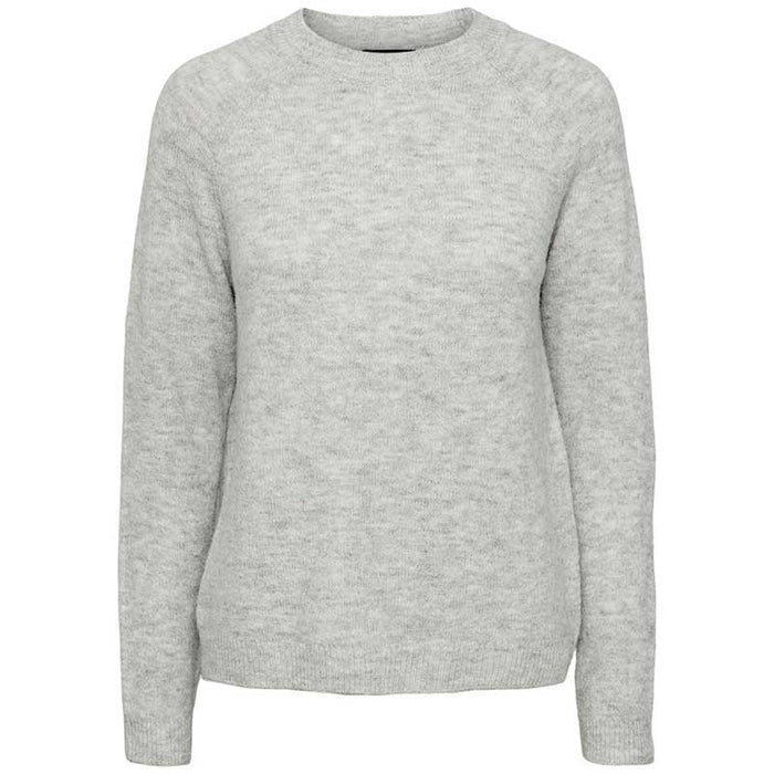 PIECES PCJULIANA LS O-NECK KNIT NOOS BC GRÅ-J BY J Fashion