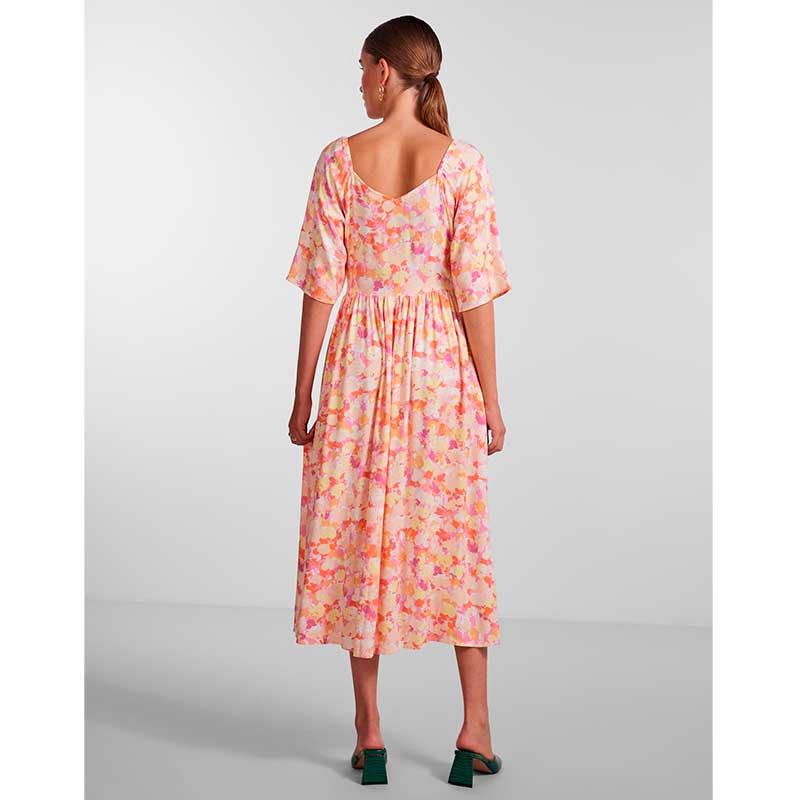 PIECES PCKALANI 2/4 MIDI DRESS BC PEACH