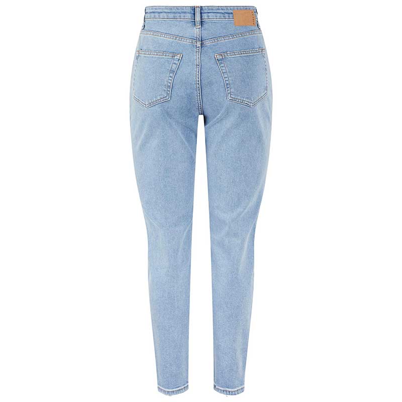 PIECES PCLEAH MOM HW ANK DEST LB JEANS LYSEBLÅ
