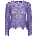 PIECES PCNELLA LS LACE TOP D2D LILLA - J BY J Fashion