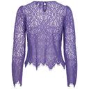 PIECES PCNELLA LS LACE TOP D2D LILLA - J BY J Fashion