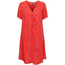 PIECES PCNYA SS V-NECK SHORT DRESS BC RØD - J BY J Fashion