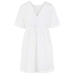 PIECES PCVIBSE 2/4 V-NECK DRESS HVID