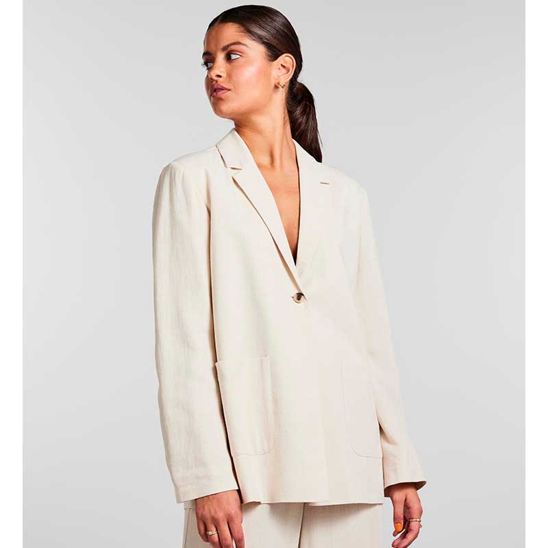 PIECES PCVINSTTY LINEN BLAZER SAND
