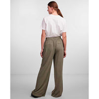 PIECES PCVINSTY HW LINEN WIDE PANTS ARMY - J BY J Fashion