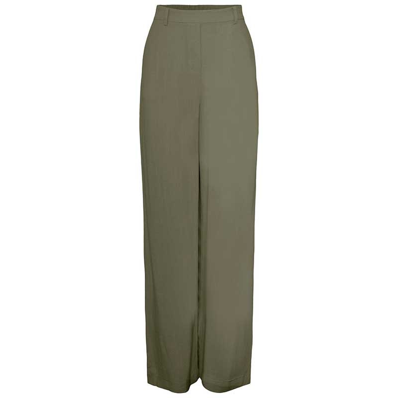 PIECES PCVINSTY HW LINEN WIDE PANTS ARMY