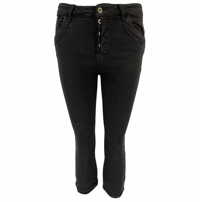 PIRO 715 3/4 BUKSER SORT-fra-PIRO-hos-J BY J Fashion