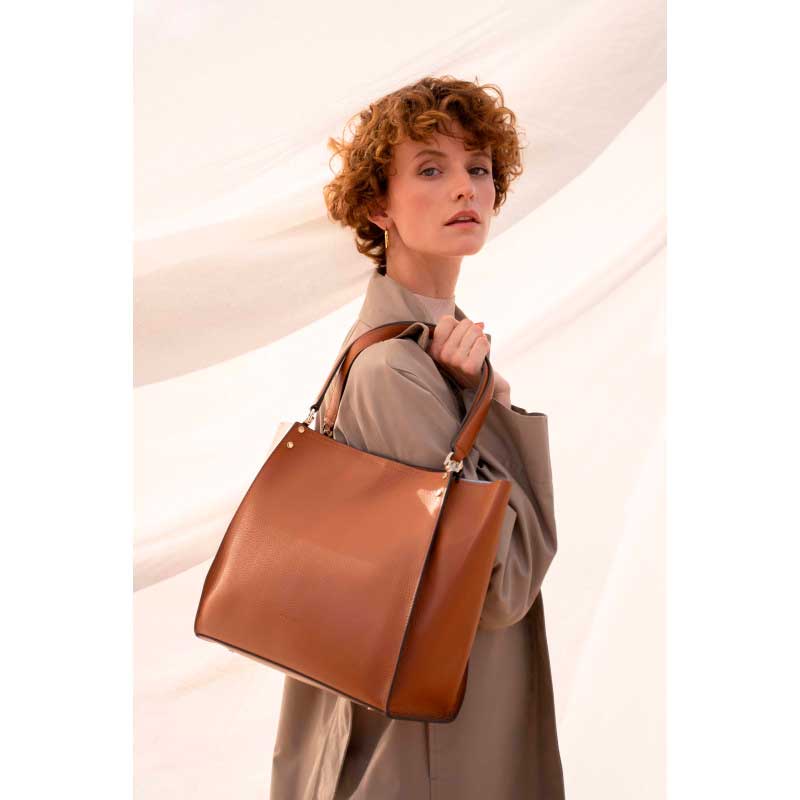 POURCHET PARIS 77032 HEBDO LARGE SHOPPING BAG BRUN-fra-POURCHET PARIS-hos-J BY J Fashion
