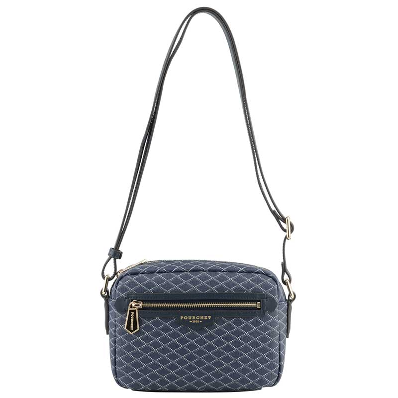 POURCHET PARIS 89040 COATED CANVAS BAG NAVY-fra-POURCHET PARIS-hos-J BY J Fashion