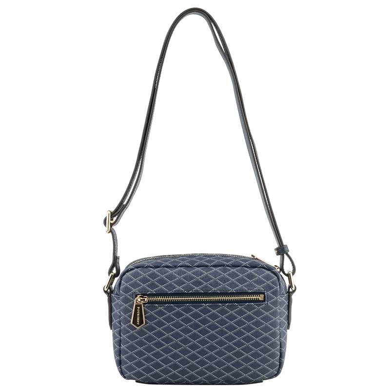 POURCHET PARIS 89040 COATED CANVAS BAG NAVY
