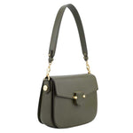 POURCHET PARIS SÉVRES LARGE FLAP BAG ARMY