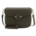 POURCHET PARIS SÉVRES LARGE FLAP BAG ARMY