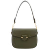 POURCHET PARIS SÉVRES LARGE FLAP BAG ARMY