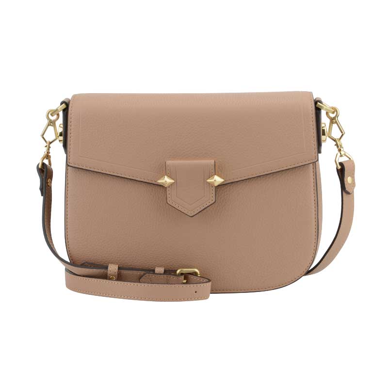 POURCHET PARIS SÉVRES LARGE FLAP BAG SAND