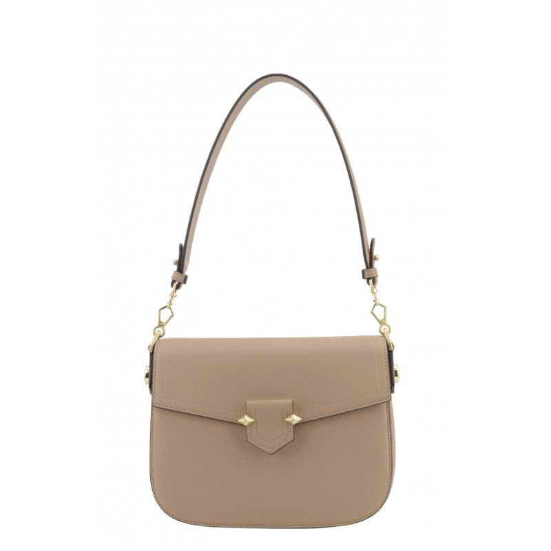 POURCHET PARIS SÉVRES LARGE FLAP BAG SAND