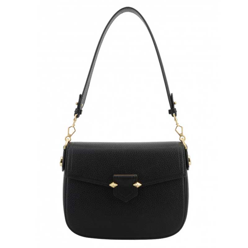 POURCHET PARIS SÉVRES LARGE FLAP BAG SORT-fra-POURCHET PARIS-hos-J BY J Fashion