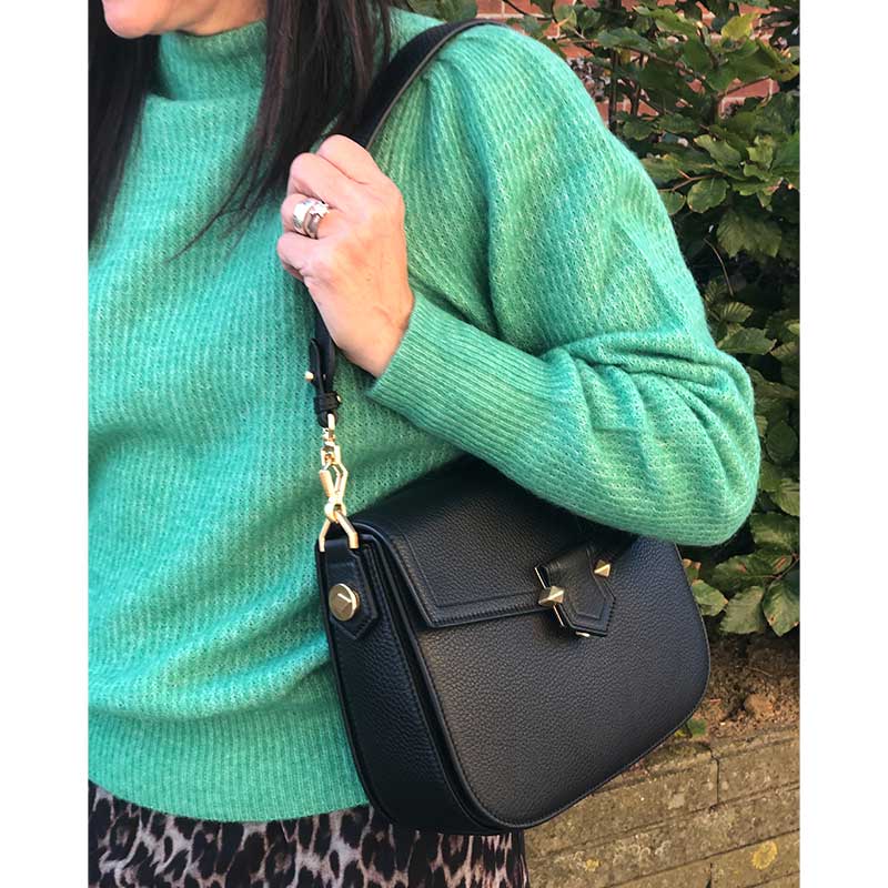 POURCHET PARIS SÉVRES LARGE FLAP BAG SORT-fra-POURCHET PARIS-hos-J BY J Fashion