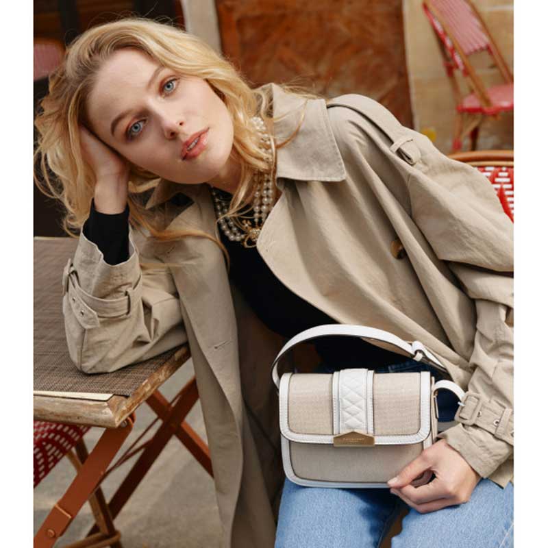 POURCHET PARIS STEPPE COTTON CANVAS CROSS BODY BAG SMALL SAND-fra-POURCHET PARIS-hos-J BY J Fashion