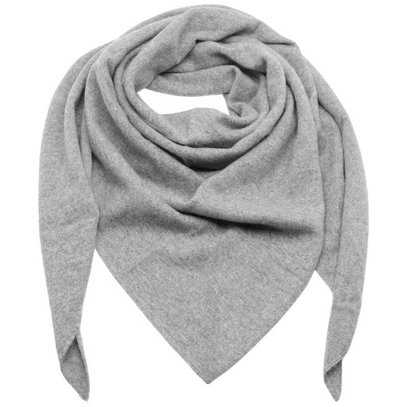 ROSAS L-11 TRIANGLE SCARF CASHMERE GRÅ-fra-ROSAS-hos-J BY J Fashion