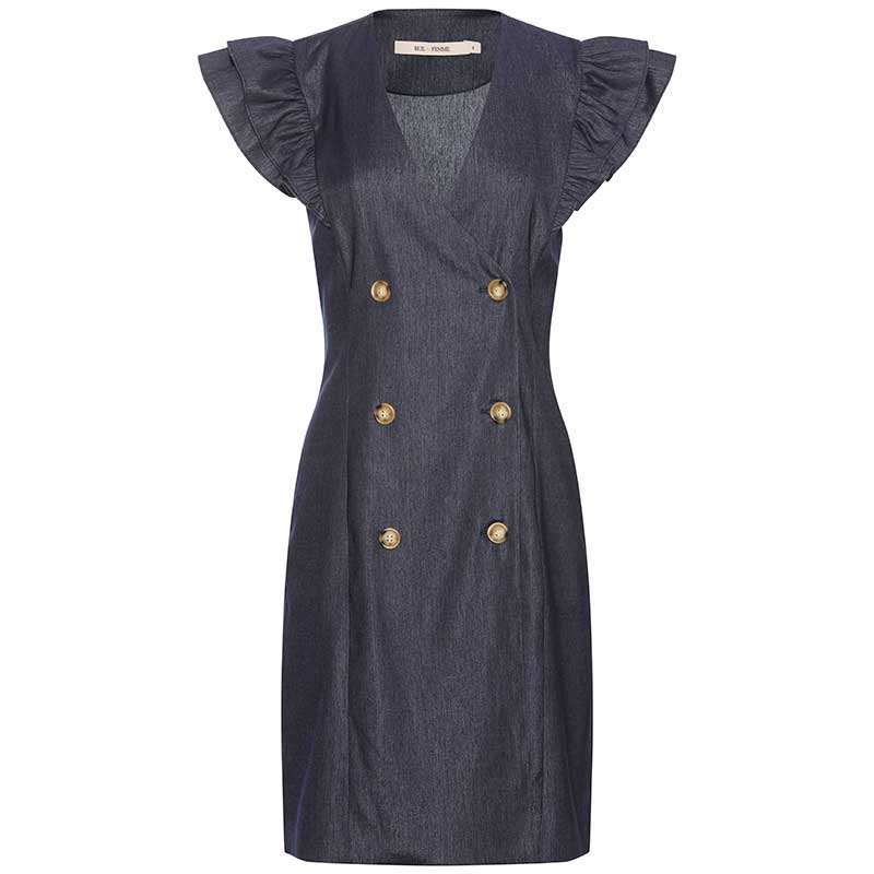 RUE DE FEMME TWILLA DRESS BLÅ-fra-RUE DE FEMME-hos-J BY J Fashion