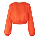 SECOND FEMALE PERLA KNIT CARDIGAN ORANGE - J BY J Fashion