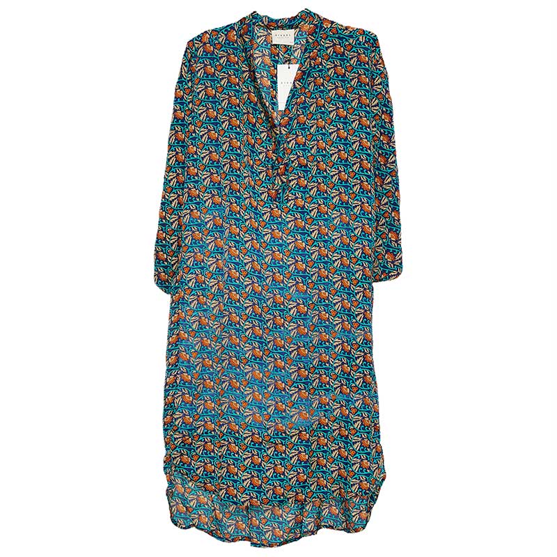 SISSEL EDELBO FLEUR DE LIS CAFTAN DRESS 60 NAVY