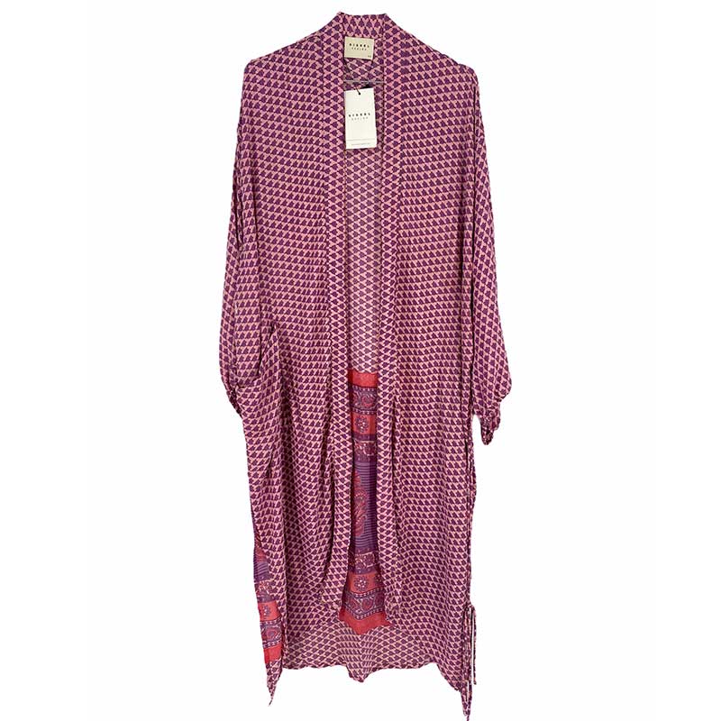 SISSEL EDELBO POCKET KIMONO LONG LYSERØD