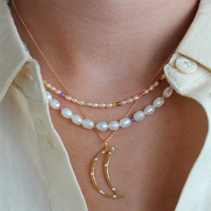 STINE A BELLA MOON WITH STONES PENDANT GULD-fra-STINE A-hos-J BY J Fashion
