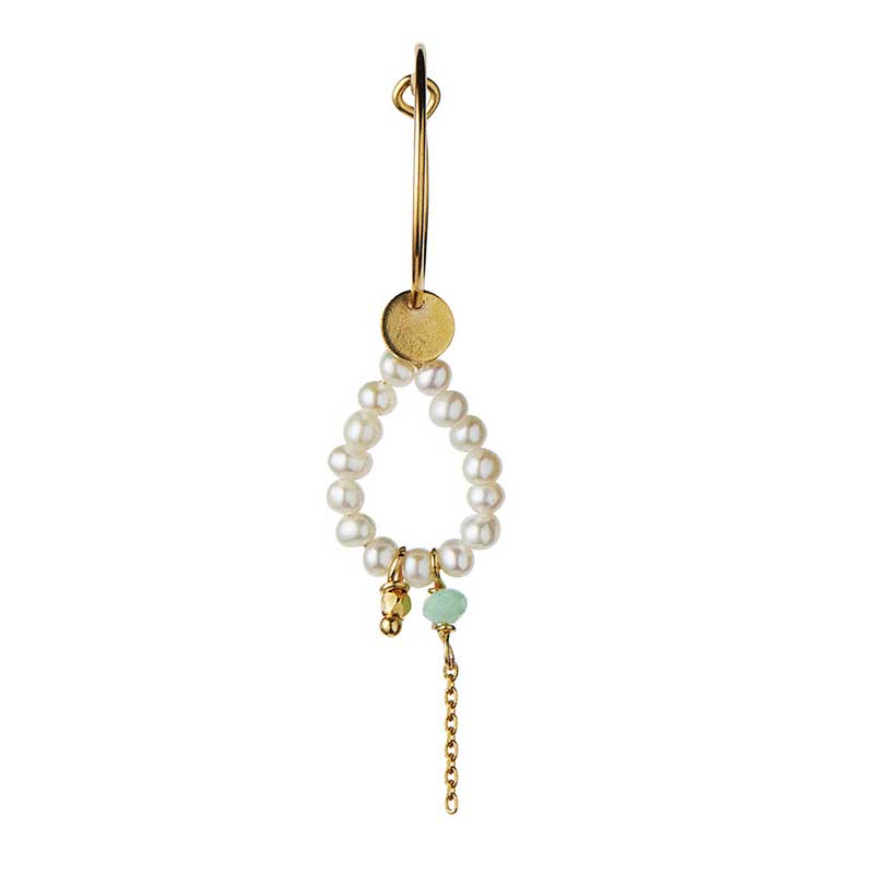 STINE A HEAVENLY PEARL DREAM HOOP CHAIN GULD