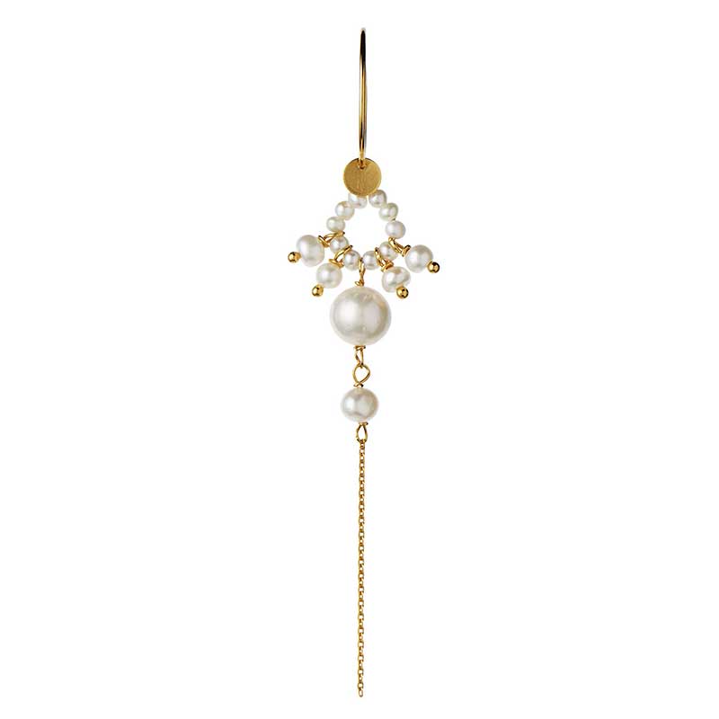 STINE A HEAVENLY PEARL DREAM HOOP GULD - J BY J Fashion